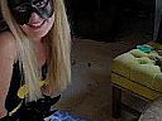 Who would have guessed that Batgirl had such great oral talent!!! She swallows that big thropping dick and its cum like the true superhero she is and has the guy moaning in pleasure.